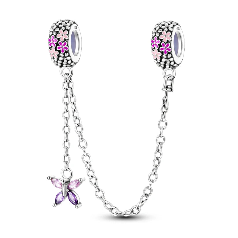Purple Butterfly & Flower Protect Chain