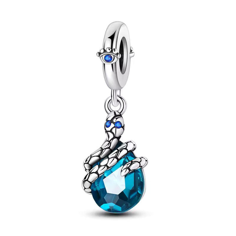 925 prata esterlina misteriosa borboleta azul olho do diabo mão de fátima pingentes encantos contas caber qikaola pulseiras jóias diy