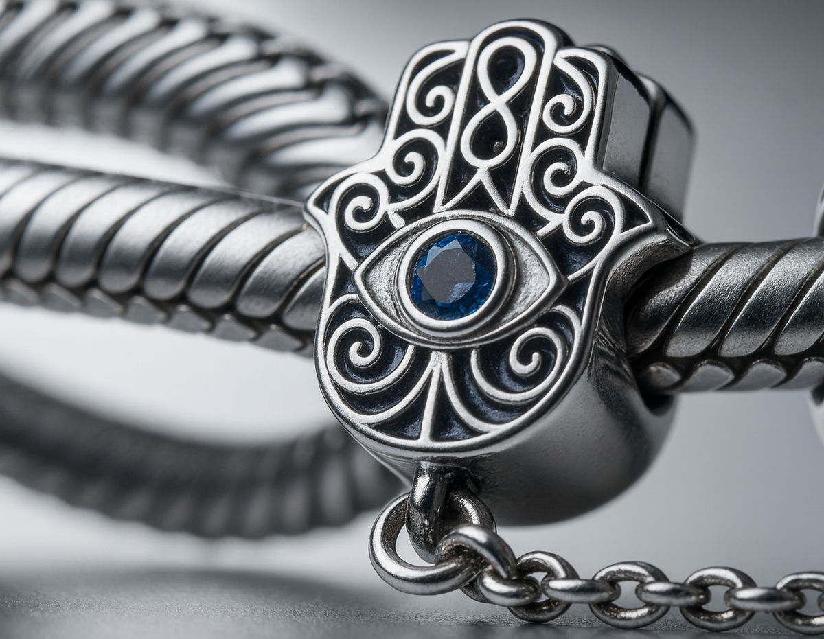 Foto macro de baixo para cima da pulseira